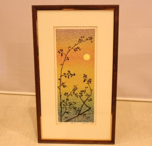 Munenori Makino Sosh? / Autumn Attire 1981 Japanese Woodblock Print Signed