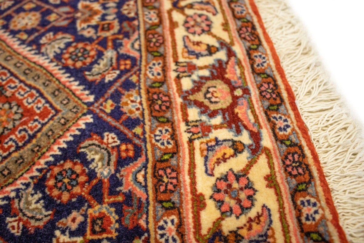 Handmade Vintage Oriental Rug 4X5 Ft Rust Orange