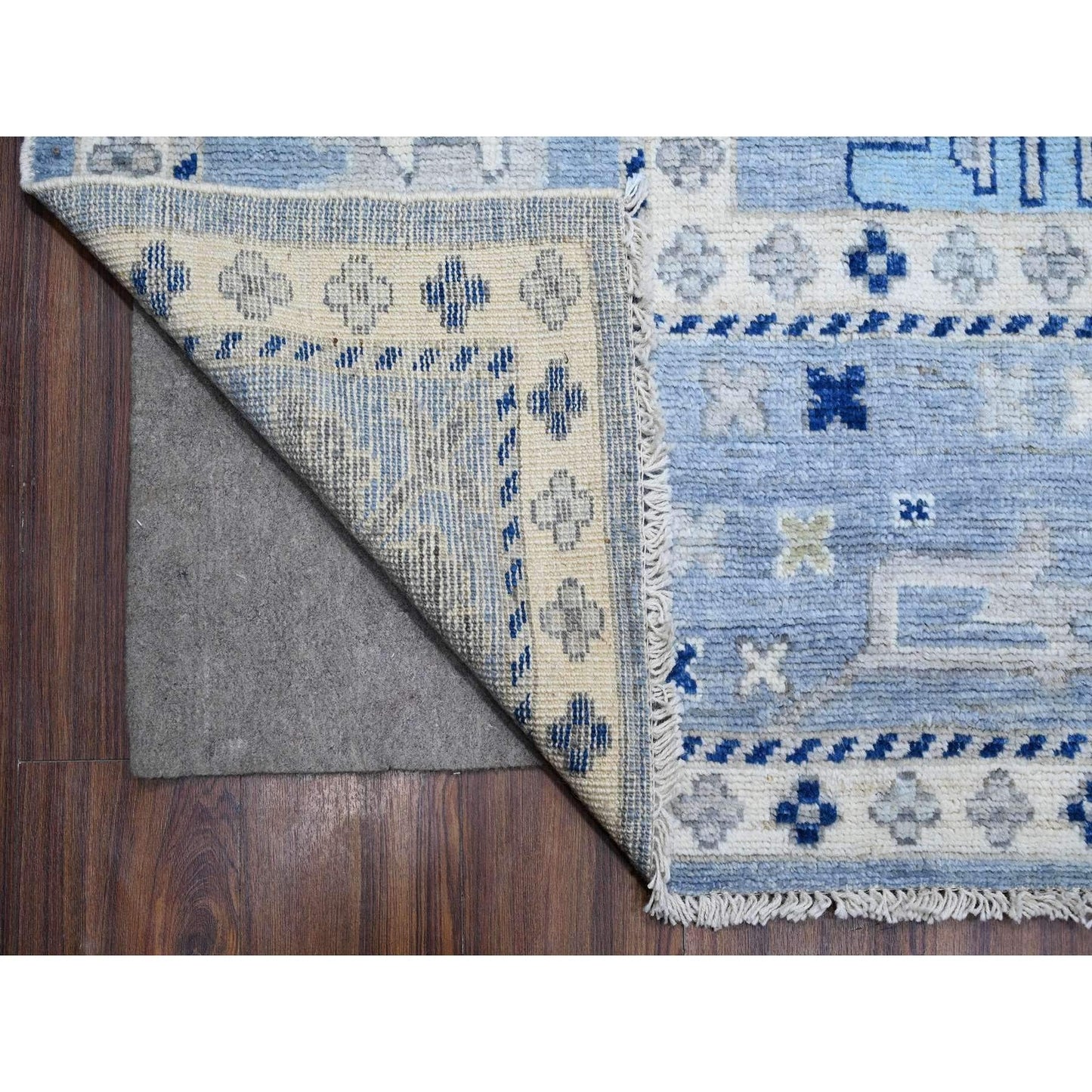 10'X10' Air Force Blue Wool Weft Angora Oushak Square Oriental Rug