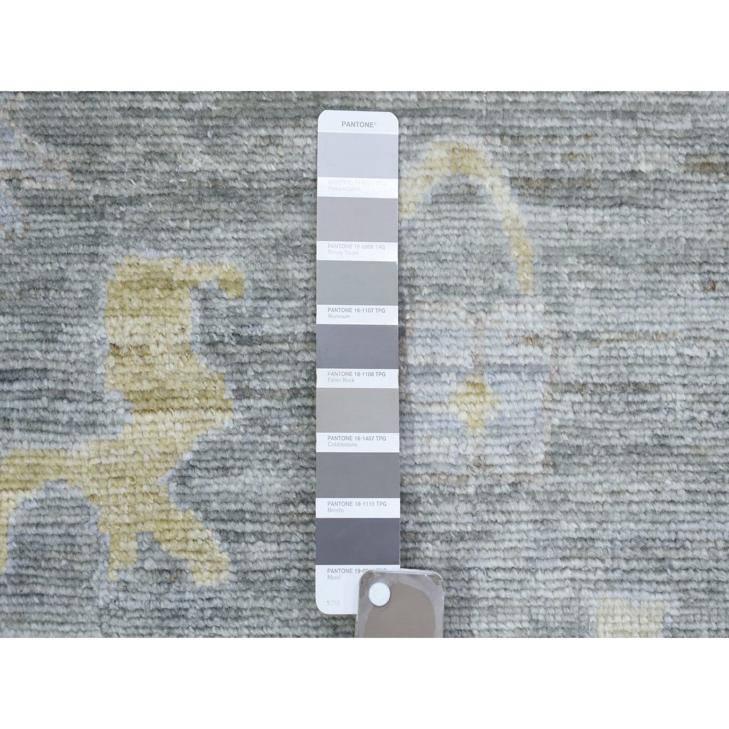 6'2"X8'9" Black Coral Hand Knotted Afghan Angora Oushak Wool Rug