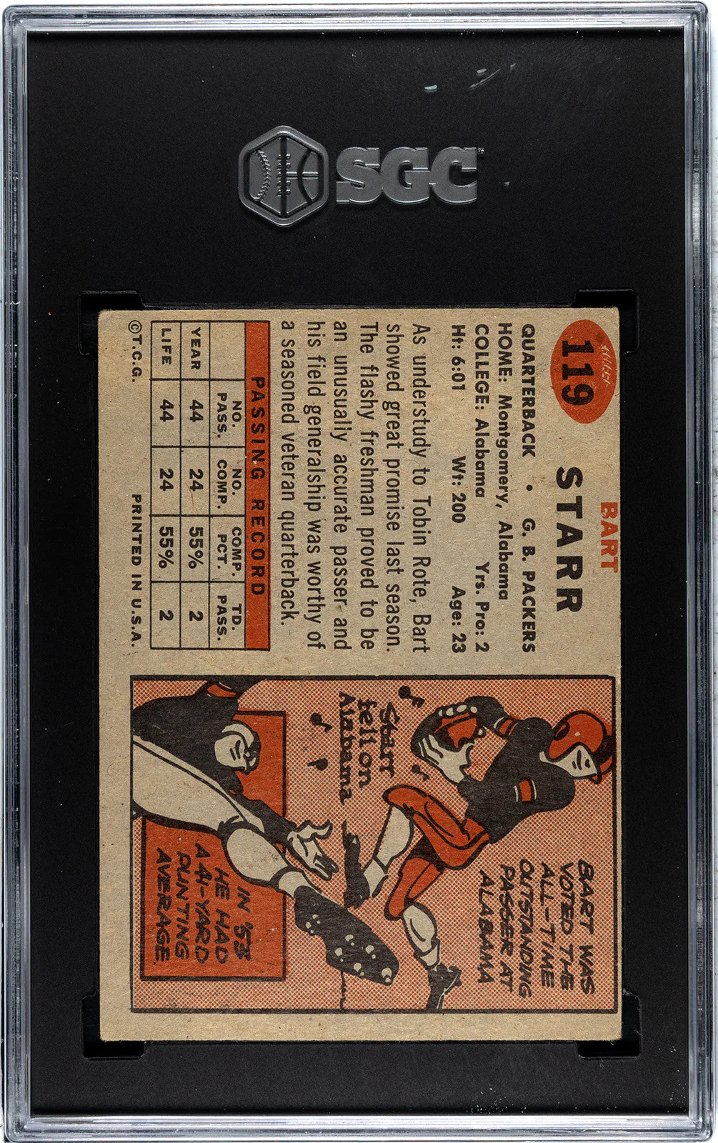 Bart Starr 1957 Topps #119 Sgc 3