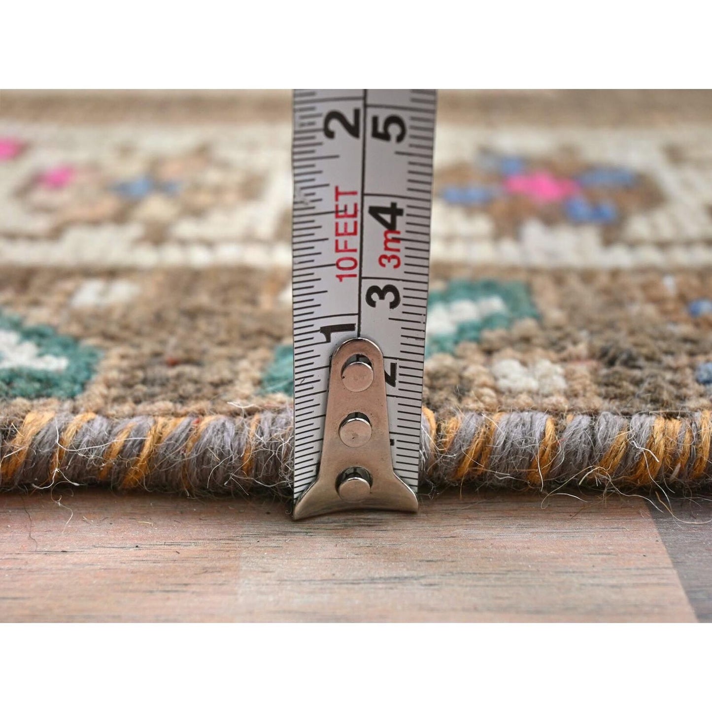 3'3"X12'10" Brown Vintage Northwest Farsian Hand Knotted Wool Runner Rug