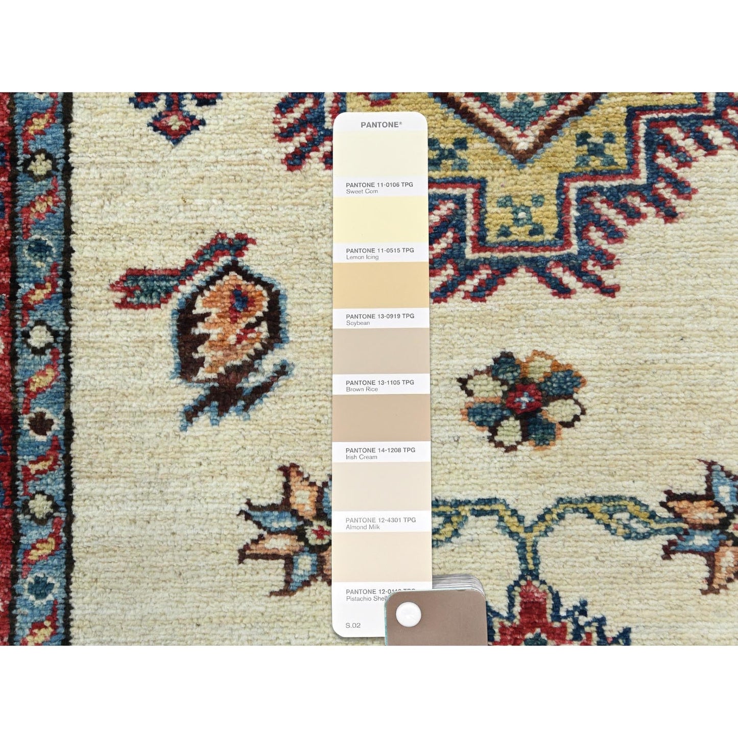 2'7"X8'6" Ivory Soft Wool Hand Knotted Afghan Super Kazak Runner Rug