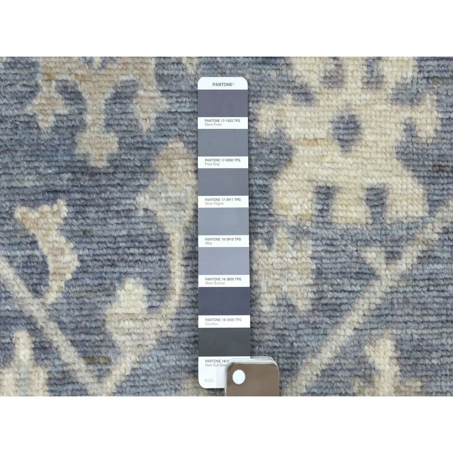 2'7"X11'5" Charcoal Gray Afghan Angora Ushak Hand Knotted Wool Runner Rug