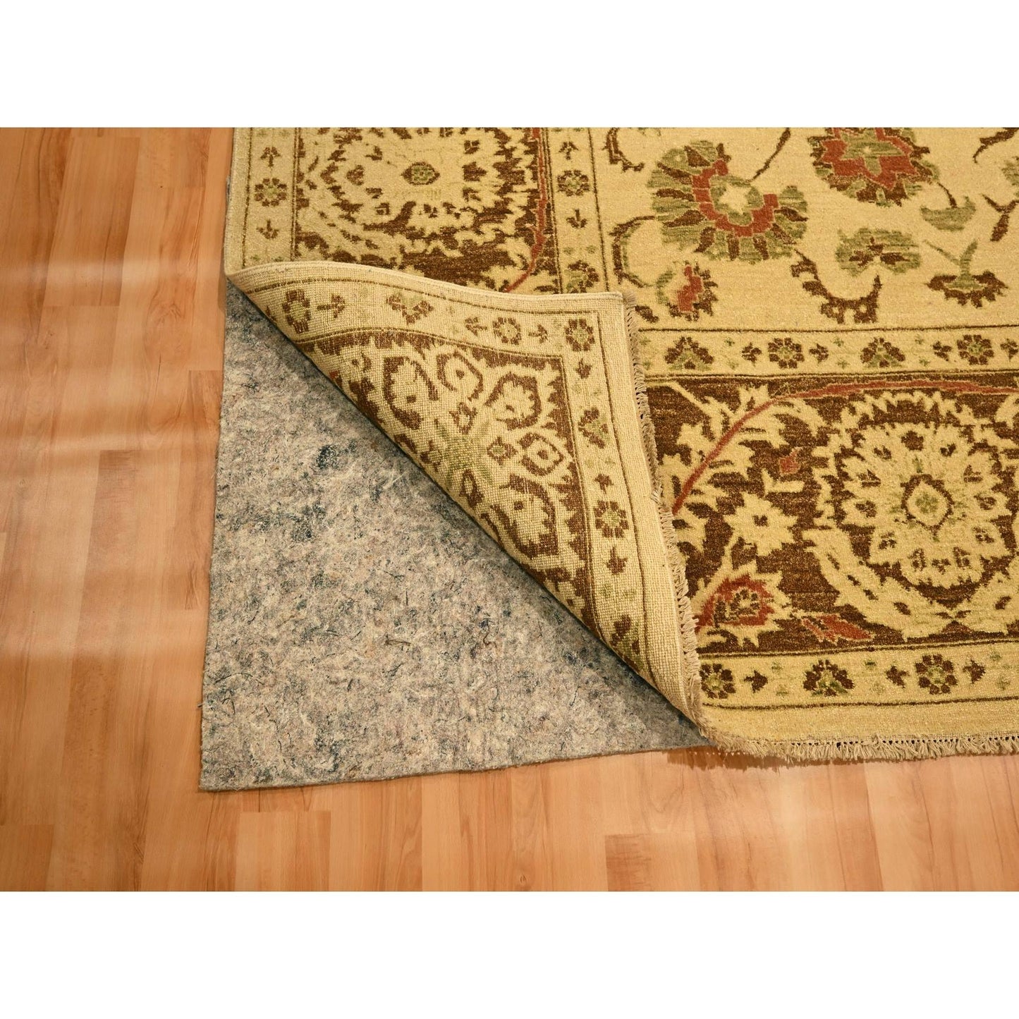 10'X13'10" Biscotti Brown Agra Leaf Design100% Wool Hand Knotted Rug