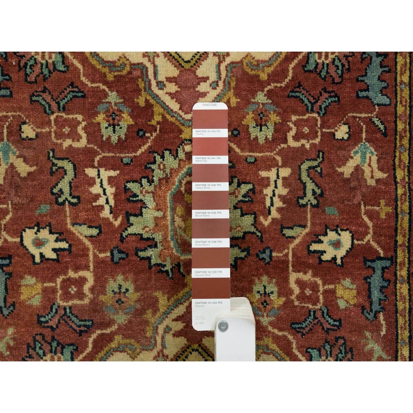 2'7"X16'2" Red Hand Knotted Heris Re-Creation Soft Wool Xl Runner Rug