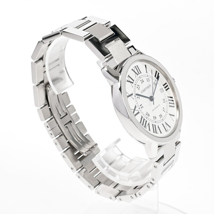 Cartier Rondo Solo De Cartier Xl W6701011 Silver Men'S Used Watch #71021