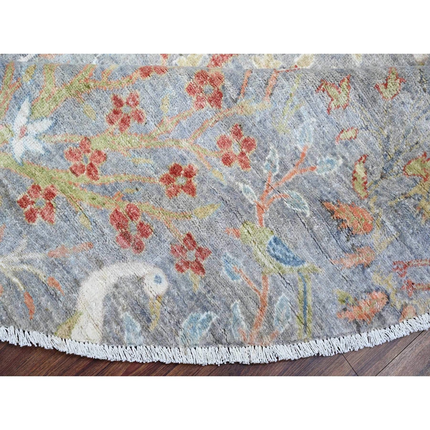 10'X10' Cadet Grey Soft Wool Hand Knotted Afghan Peshawar Oriental Rug