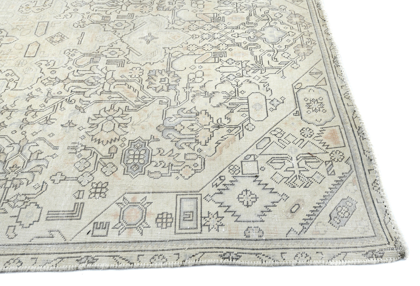 Antique Distressed Oriental Rug Classic Floral