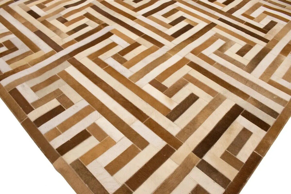 Contemporary Brown Cowhide Rug Large Modern