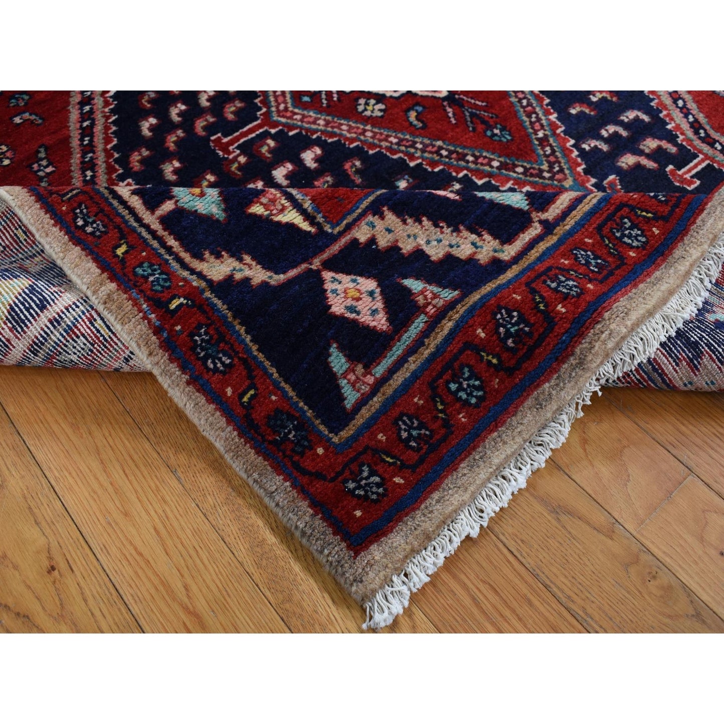 5'1"X9'7" Red New Zoroastrian Pure Wool Hand Knotted Rug