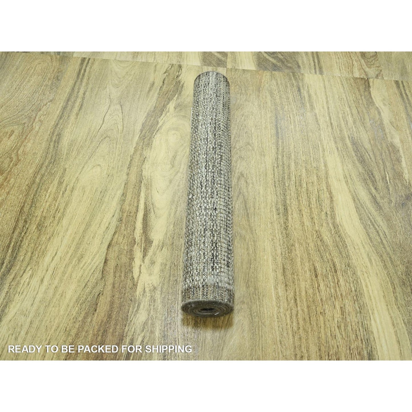 2'7"X6'2" Brown Hand Knotted Rug Pure Wool Oxidized Grass Design Runner