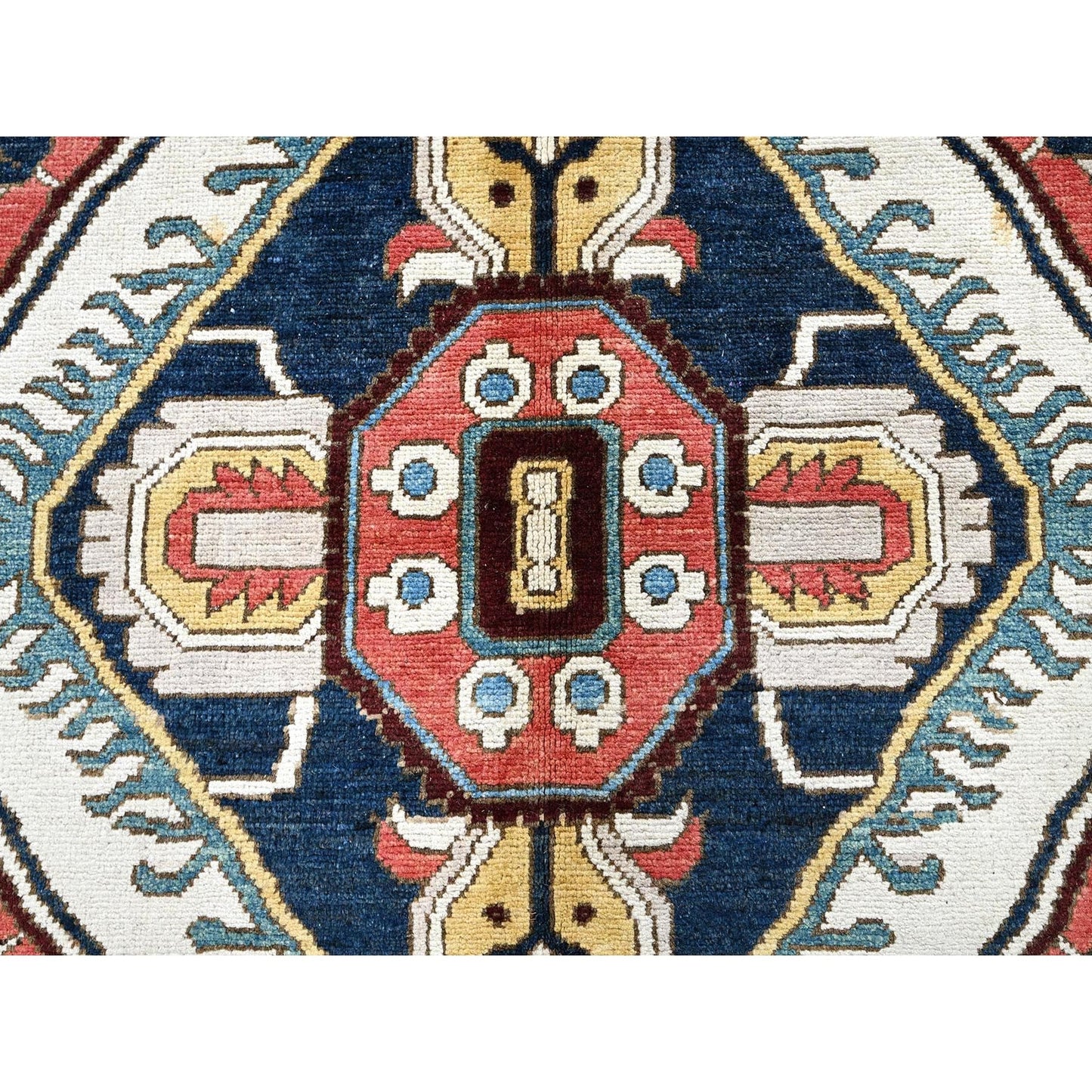 10'X13'10" Yellow Peshawar With Seeripe Heris Design Hand Knotted Wool Rug
