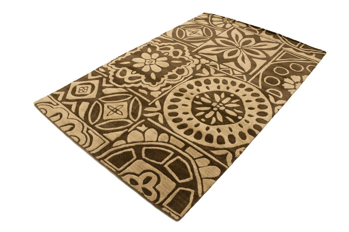Hand-Tufted Wool Rug Contemporary Pastel Floral