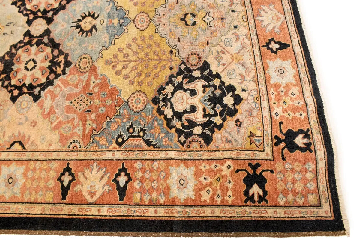 Distressed Ziegler Tribal Floral Rug Hand-Knotted