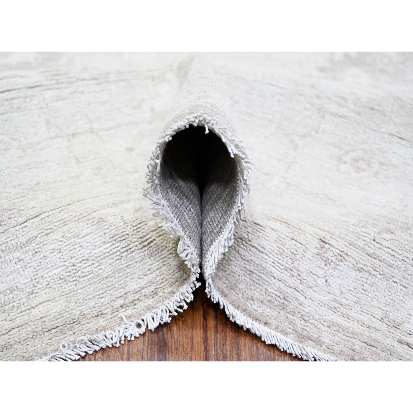 9'9"X14' Battleship Gray Wool White Wash Peshawar Hand Knotted Rug