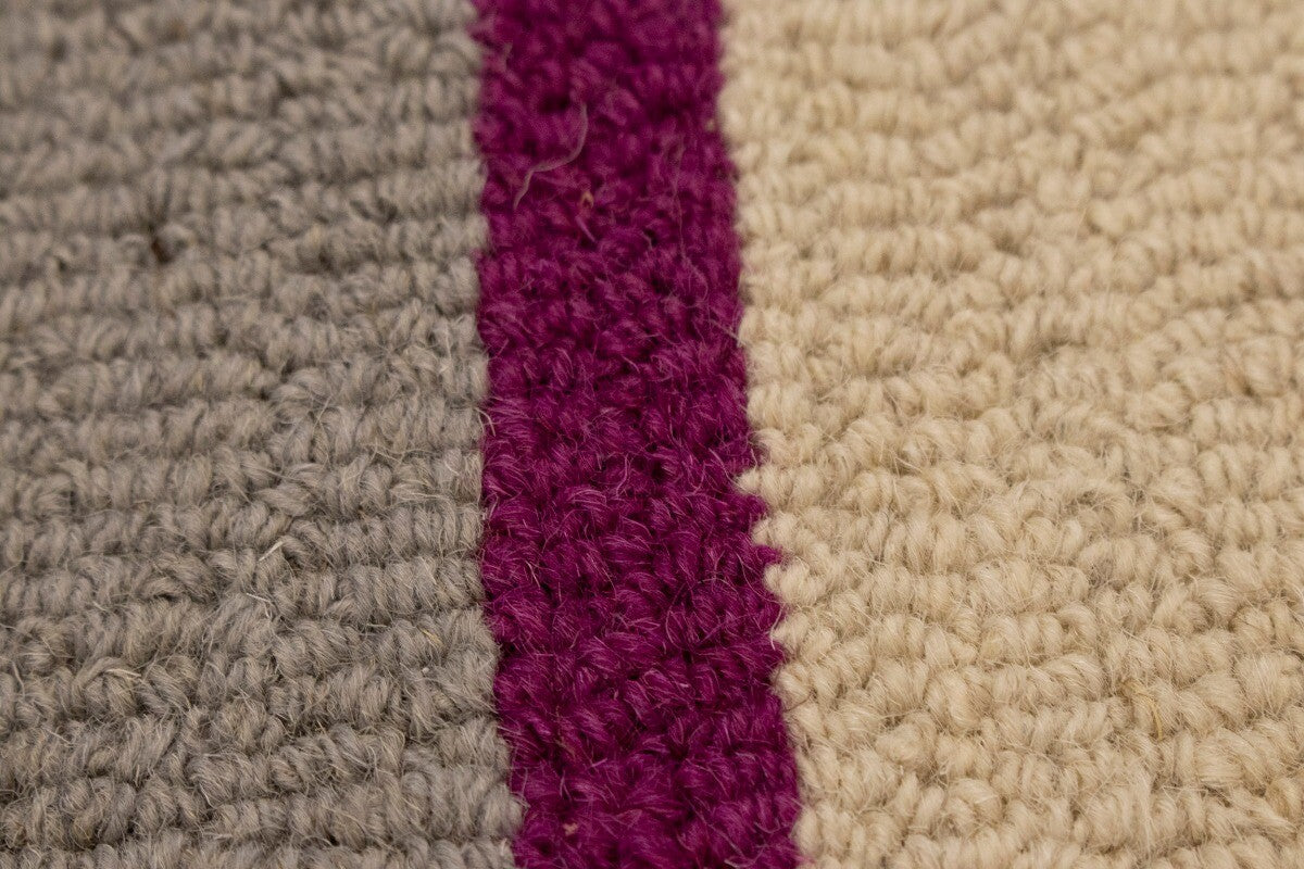 Thick Pile Hand-Tufted Wool Multicolored Stripes