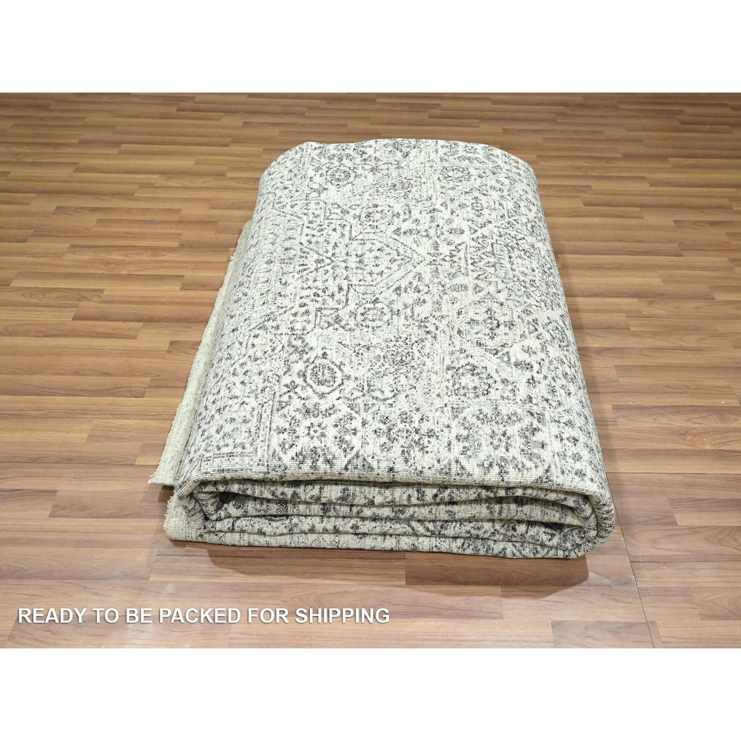 10'X14' Ivory 14Th Century Influence Mamluk Design Hand Knotted Wool Rug