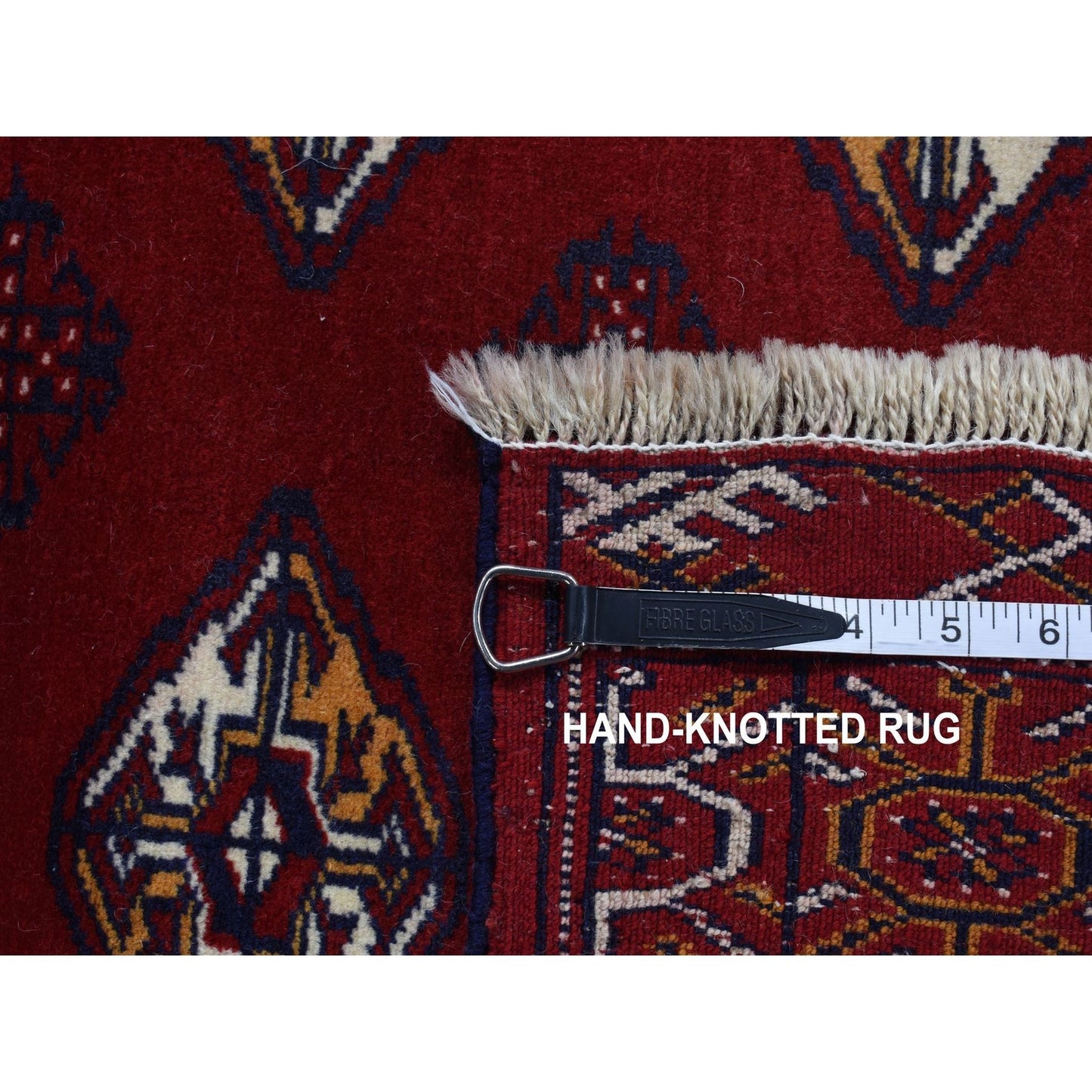 3'3"X4'2" Wine Red Zoroastrian Turkoman Bokara Pure Wool Hand Knotted Rug