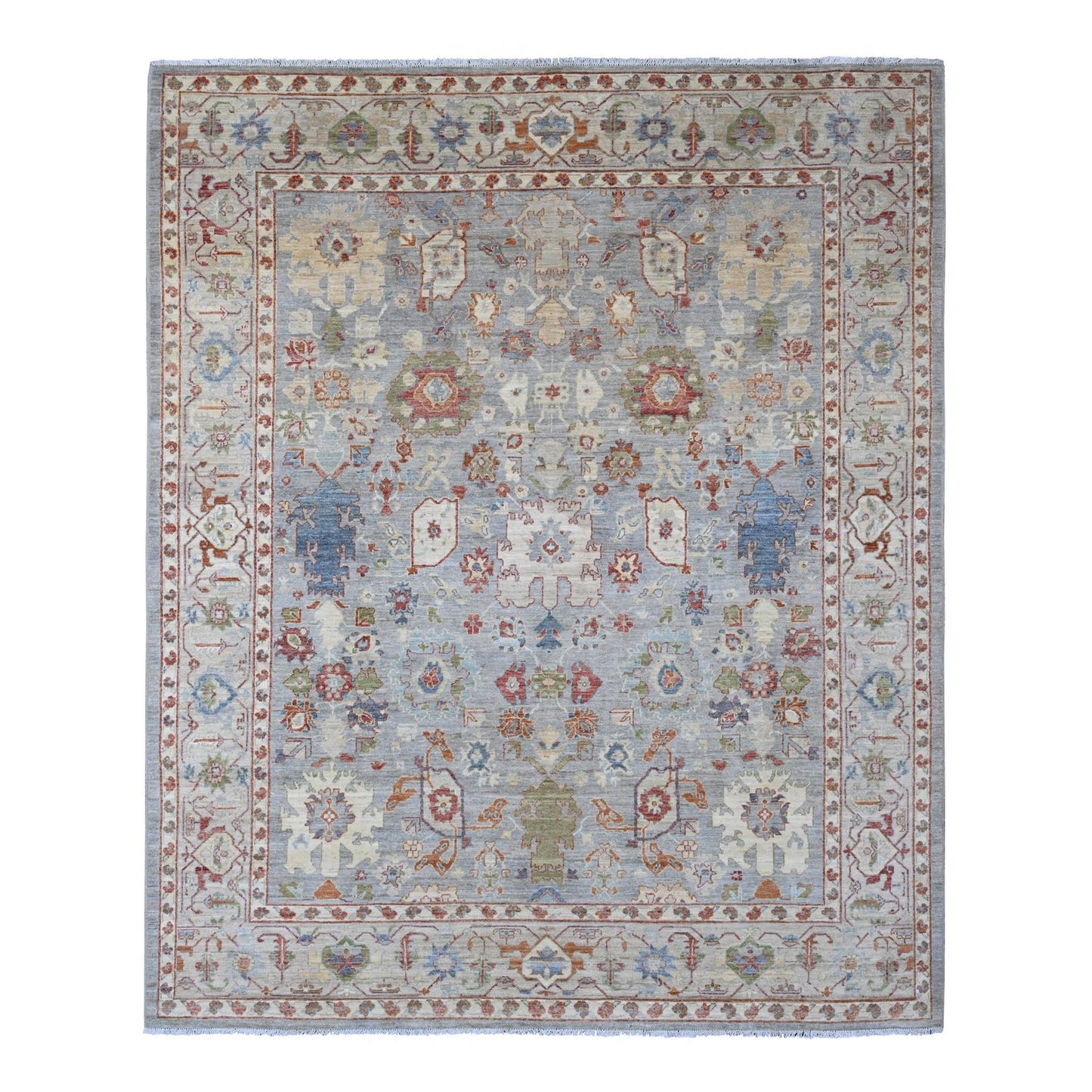 8'X9'8" Gray Ziegler Mahal Revival Hand Knotted Pure Wool Oriental Rug