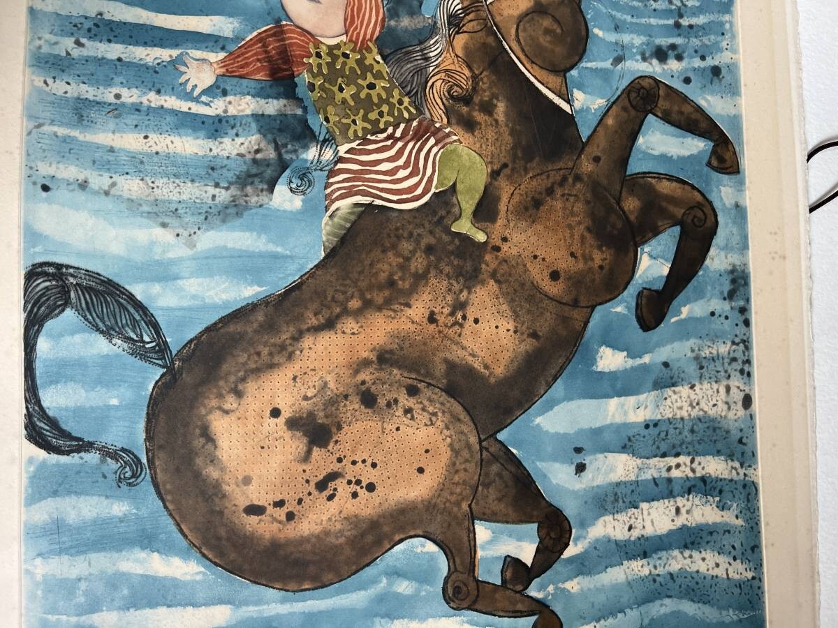 Graciela Rodog " Horse Riding " Large Serigraph