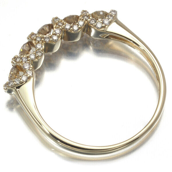 Gstv Ring Brown Diamond 0.70Ct Us7.25 18K 750 Yellow Gold