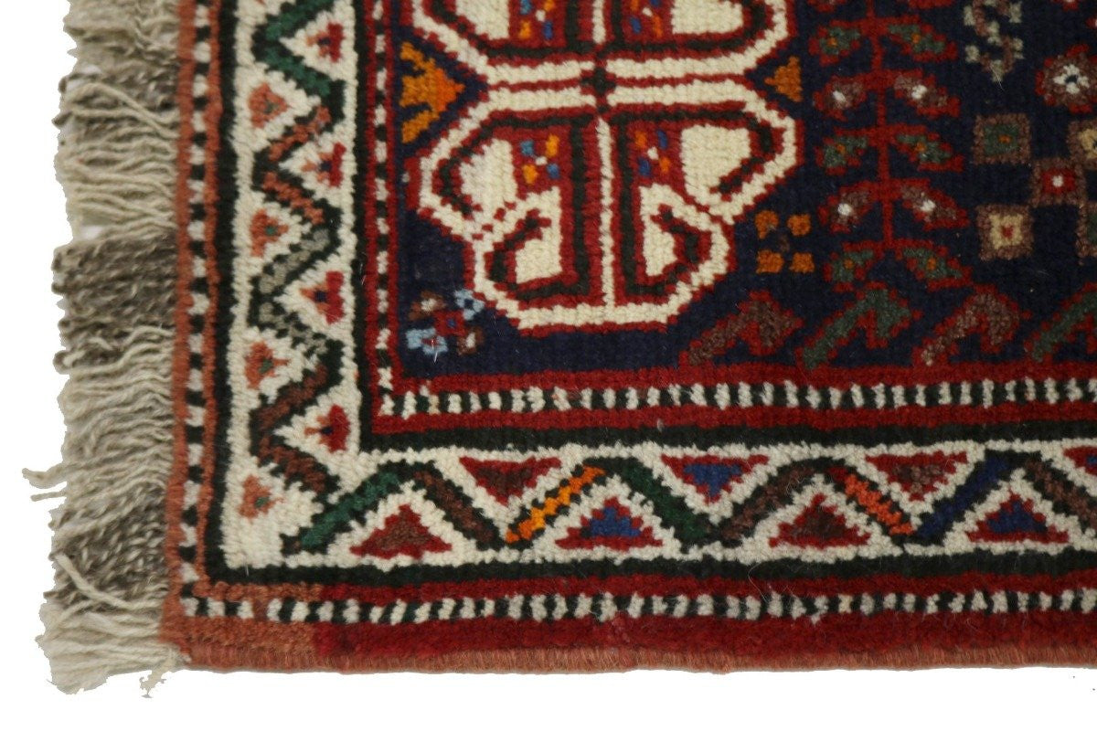 Hand-Knotted Vintage Tribal Wool Area Rug Small