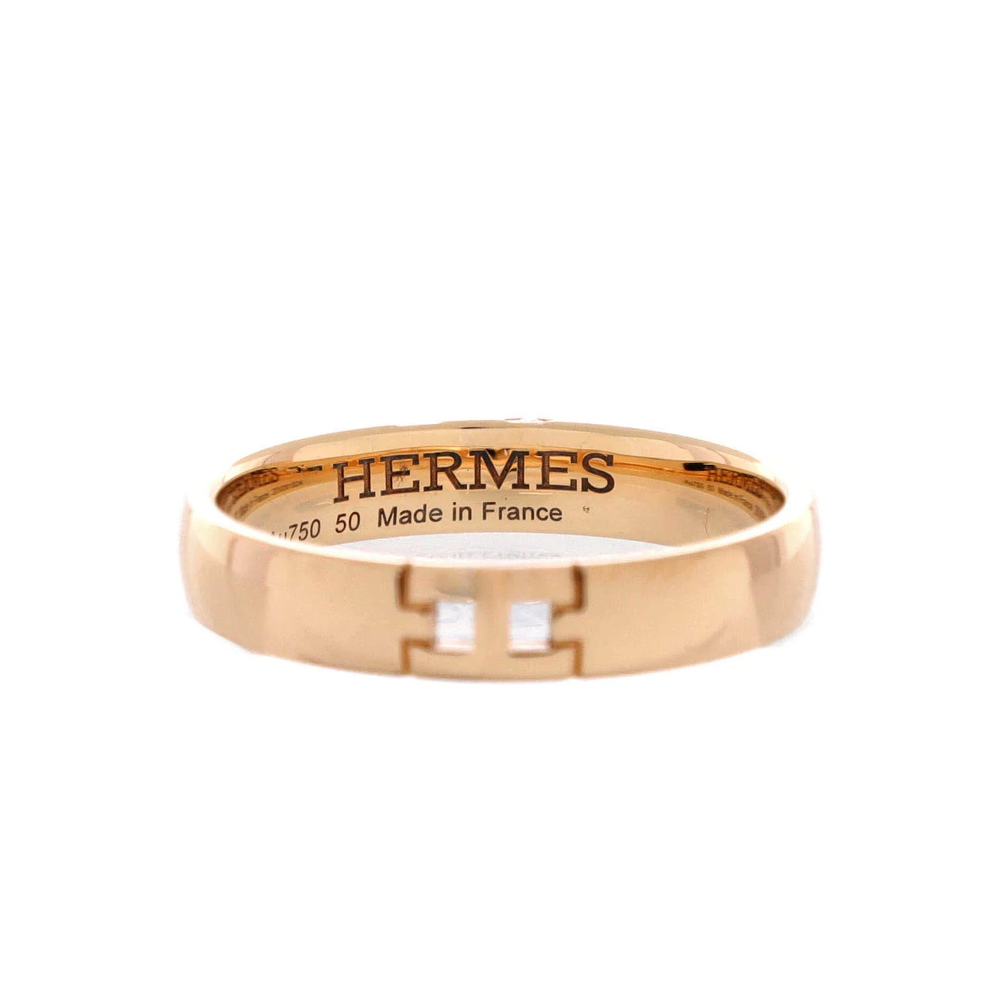 Hermes Ever Herakles Wedding Band Ring 18K Rose Gold