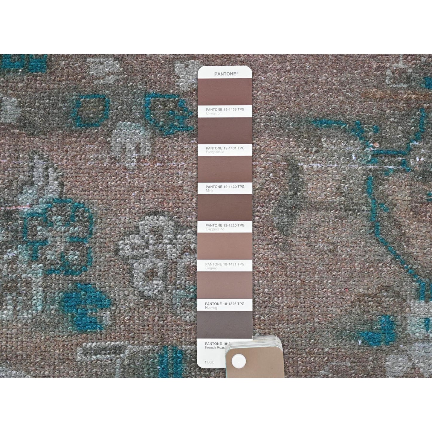 3'8"X9'3" Brown Vintage Farsian Bibikabad Hand Knotted Wool Runner Rug