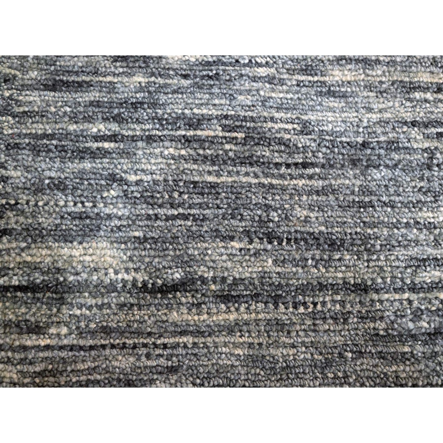 9'1"X12'2" Shades Of Gray Modern Plain Design 100% Wool Hand Knotted Rug
