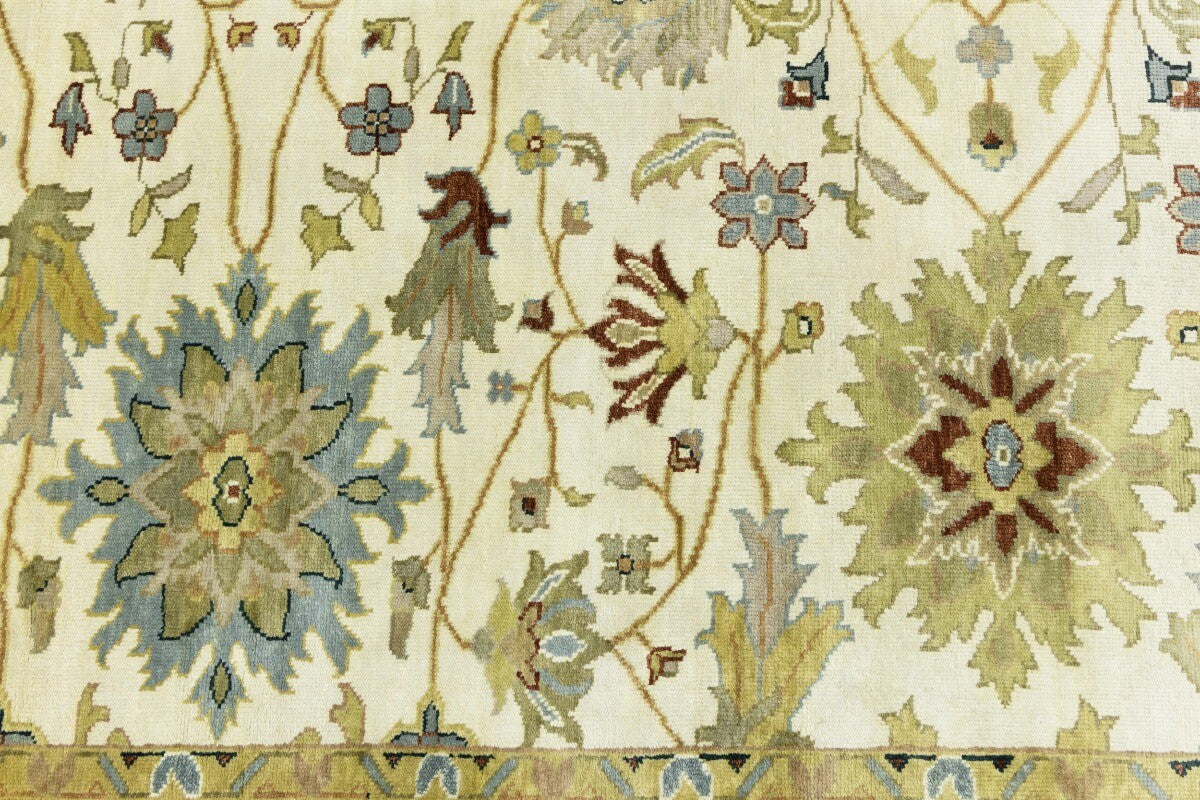 Hand-Knotted Vintage Style Floral Peshawar Osh