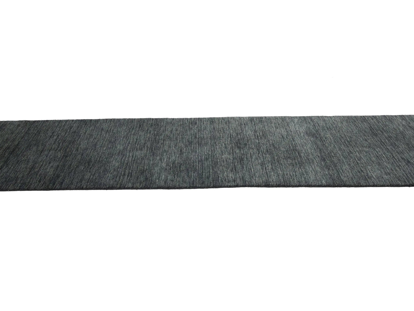 Solid Charcoal Hand-Loomed 3X12 Gabbeh Wool