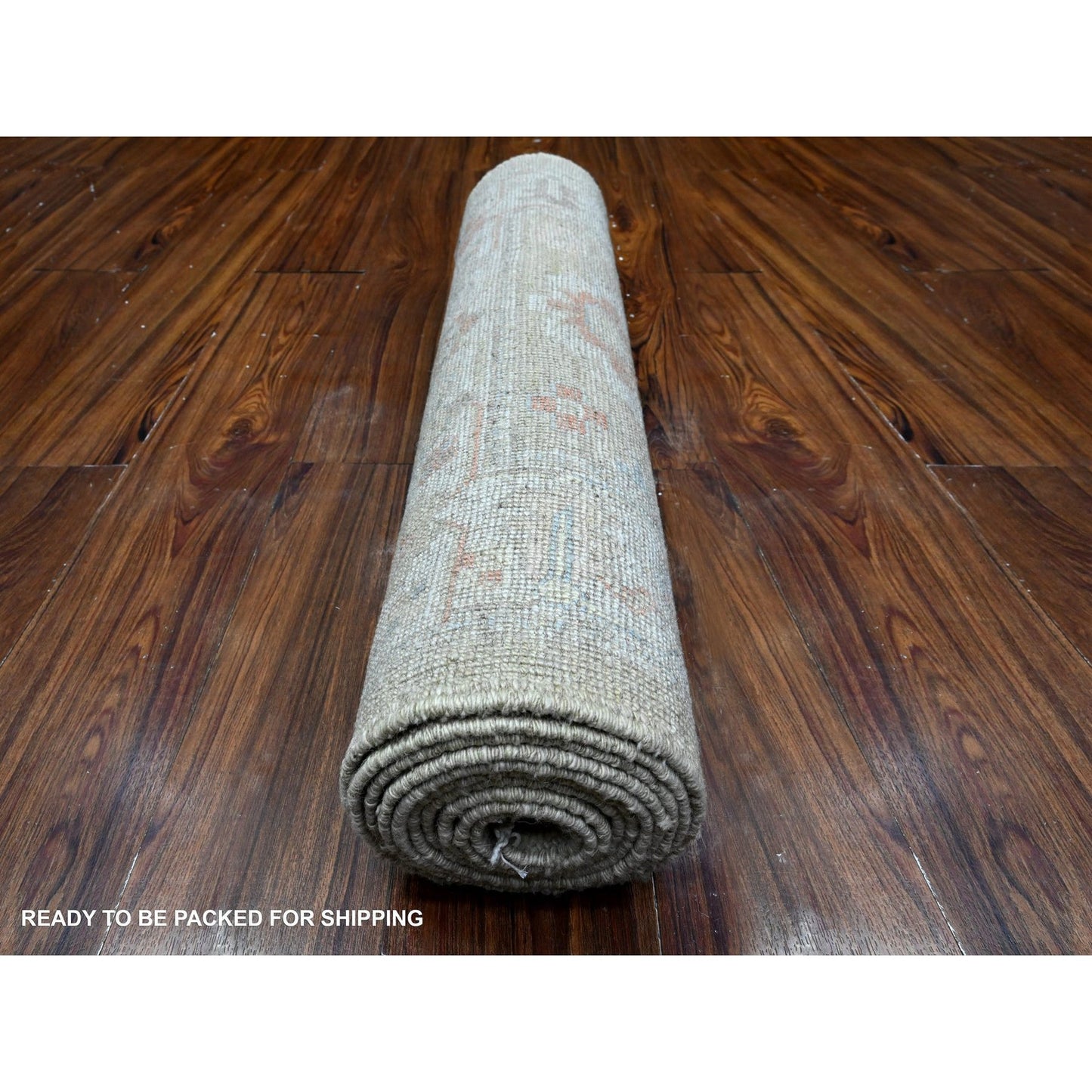 2'8"X11'6" Old Moss Green Rural Design Angora Oushak Oriental Runner Rug