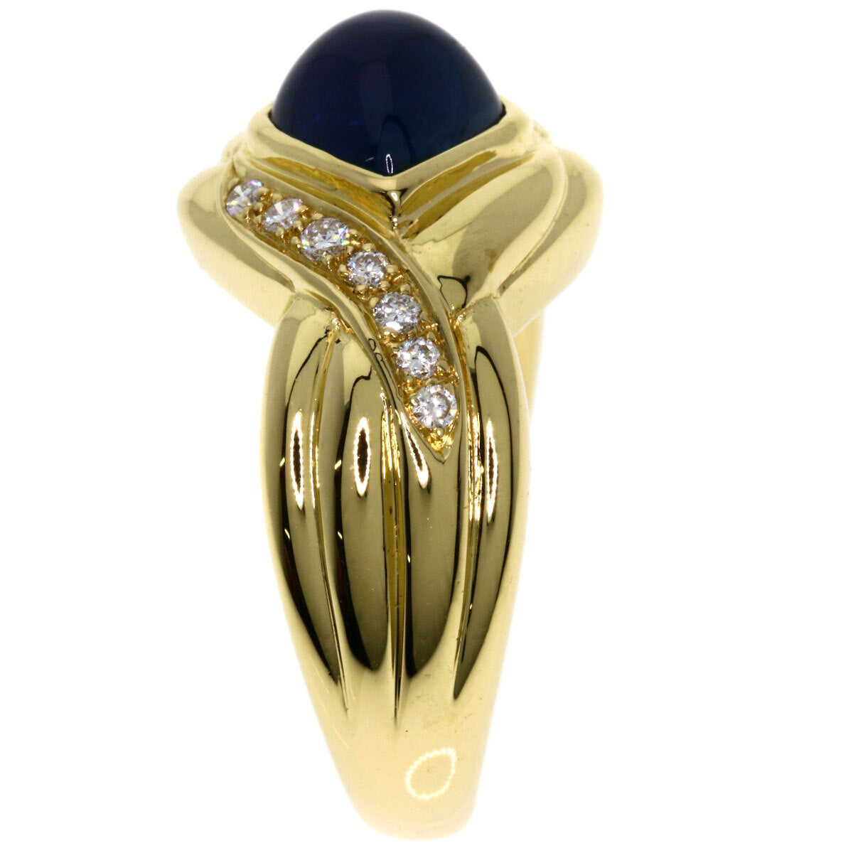 3.59Ct Sapphire Diamond Ring K18 Yellow Gold