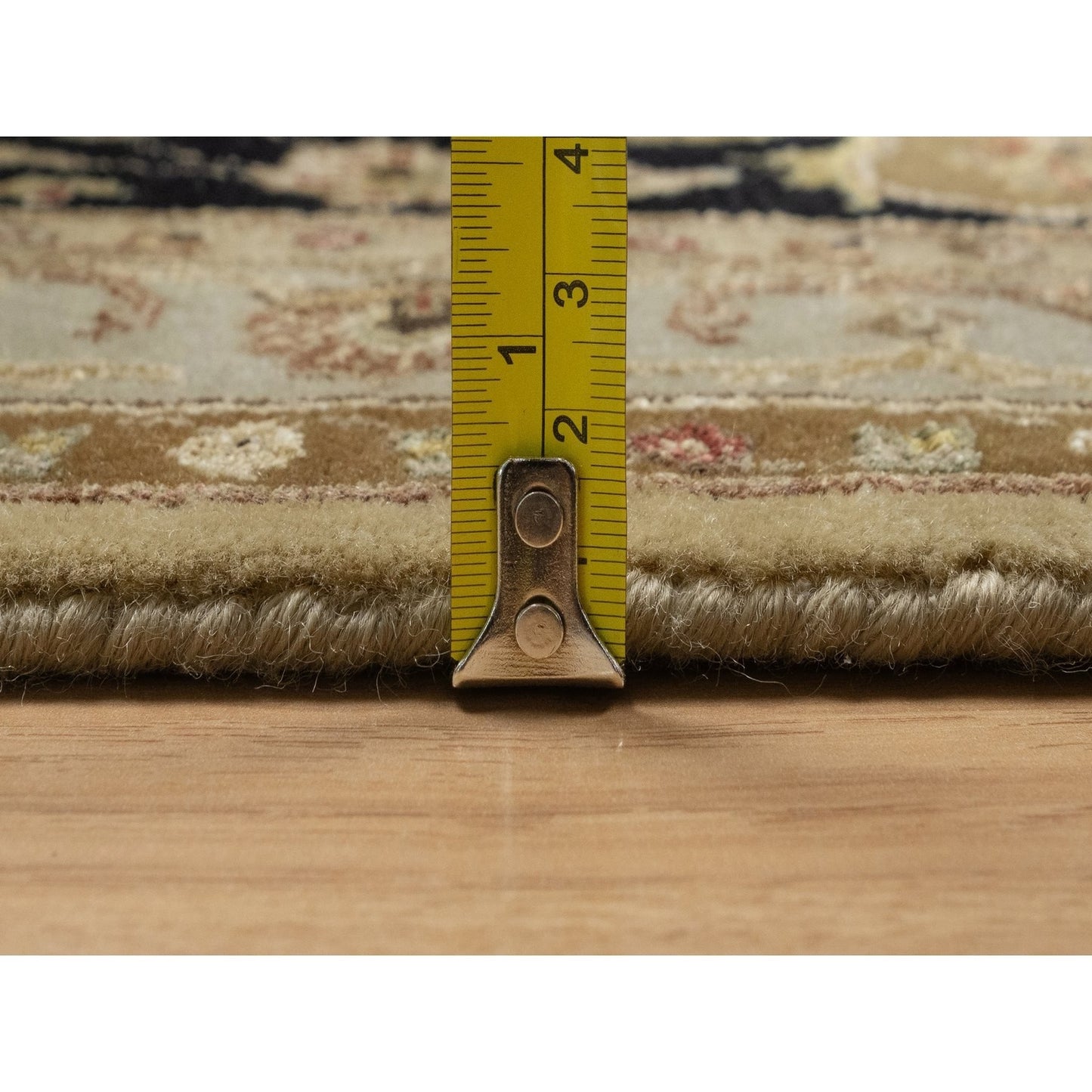 8'X10' Brown Kishoon Design New Zealand Wool With Silk Hand Knotted Rug