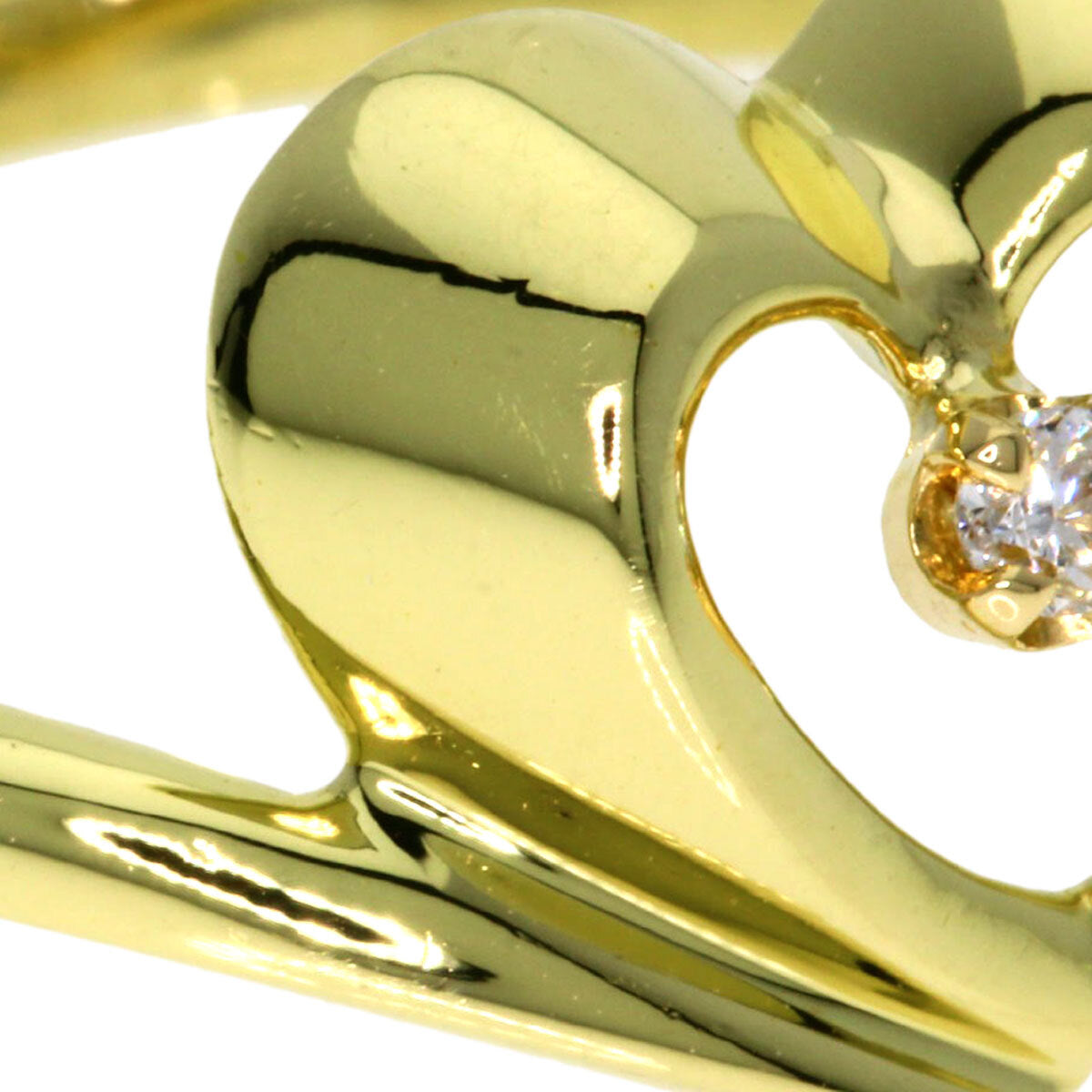 TIFFANY&Co. Ring Open heart 1P Diamond K18