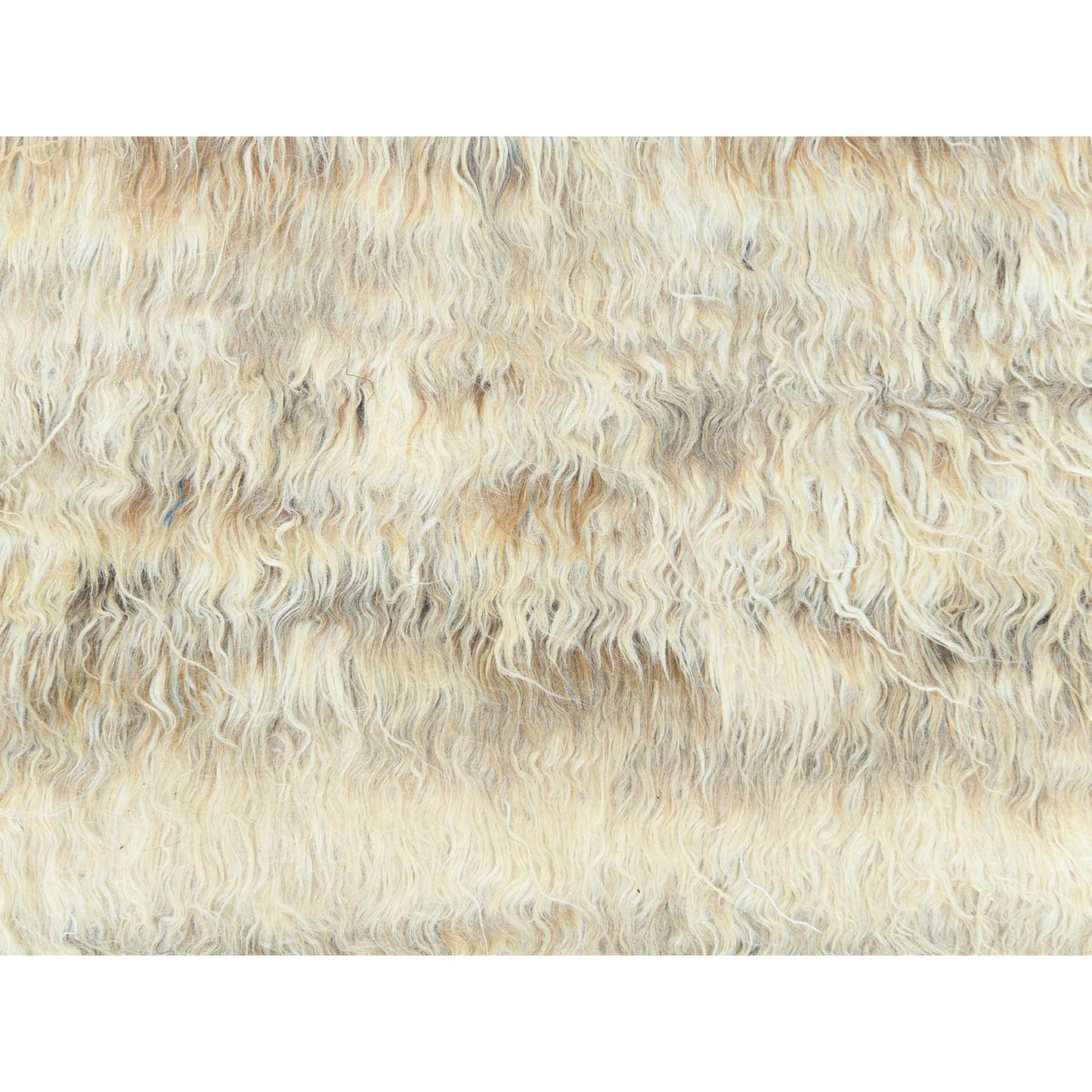 12'4"X18'1" Ivory Pure Wool Hand Knotted Moroccan Berber Oversized Rug
