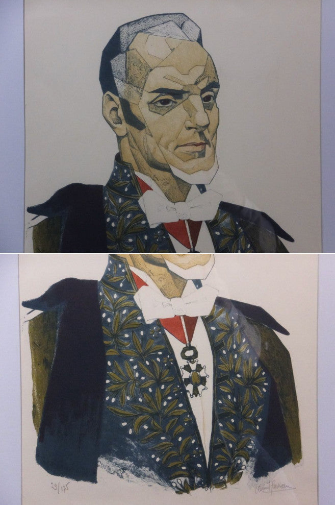 Clement Serveau Signed Lithograph "Medal Of Honor" 29/175 French Portrait Framed