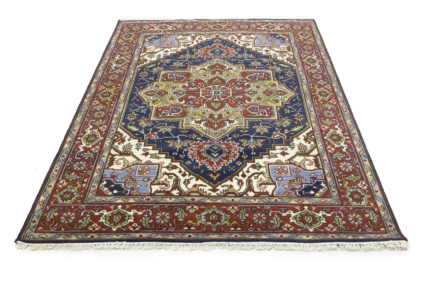 Geometric Heriz Serapi Oriental Rug Dining Room