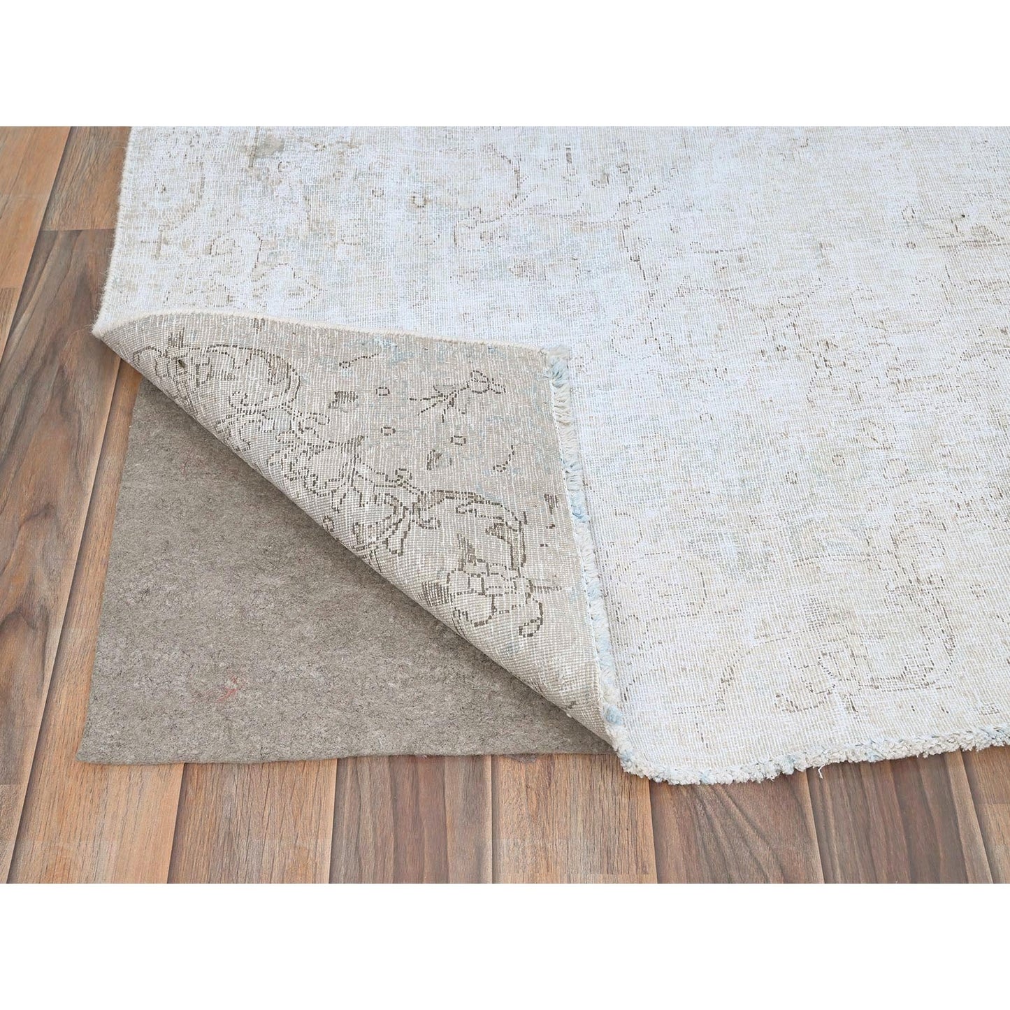 8'2"X11'8" Blue Vintage Zoroastrian Karman 100% Wool Hand Knotted Rug