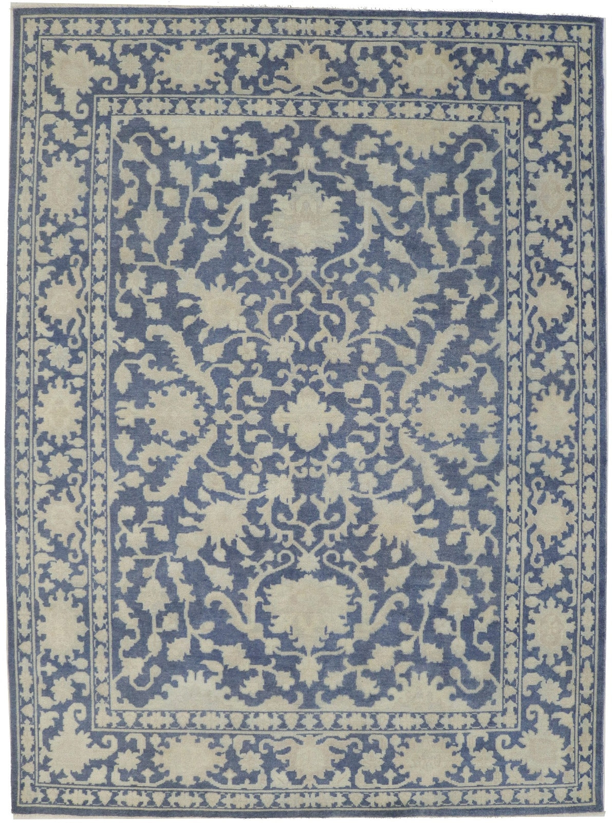 Handmade Wool Oriental Rug Large Slate Blue