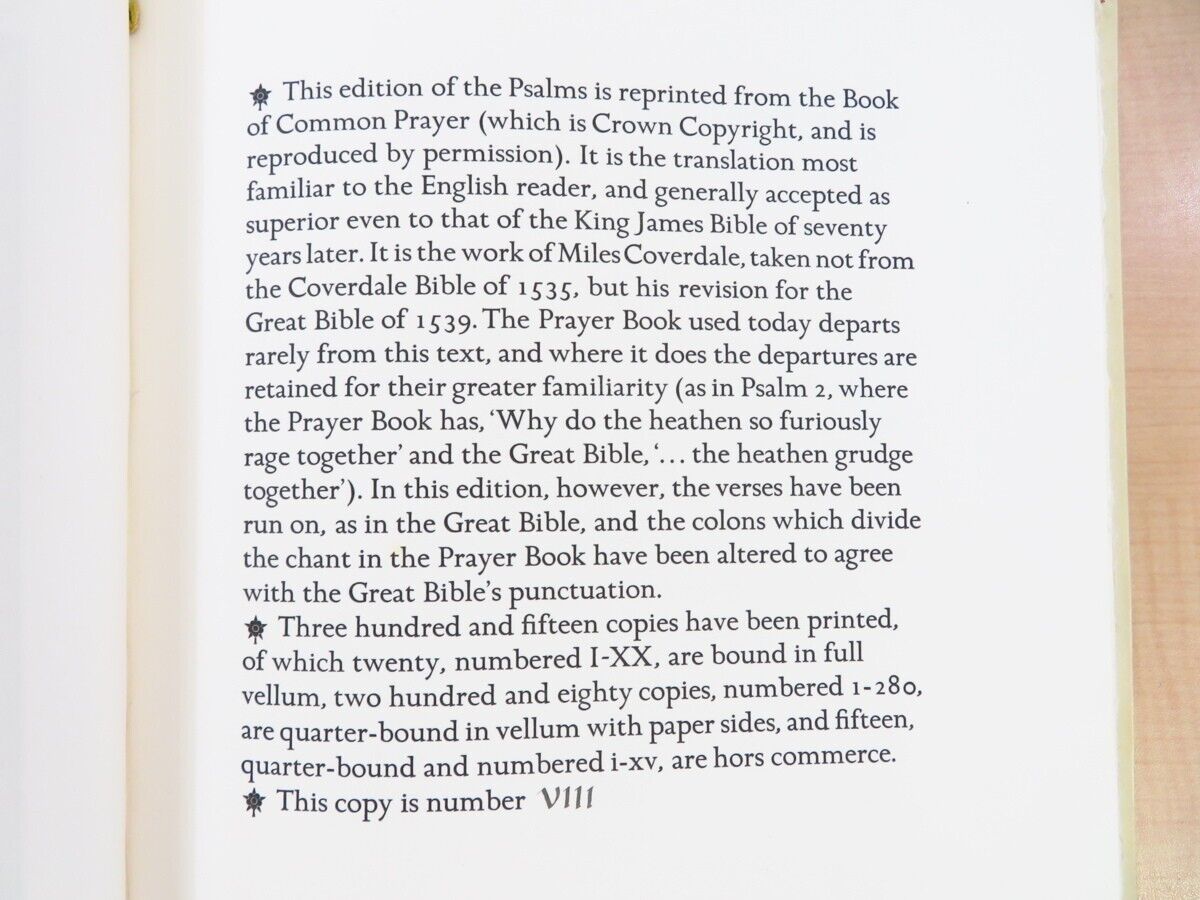 The Psalms Of David 1977 Ltd20 Leather-Bound Book