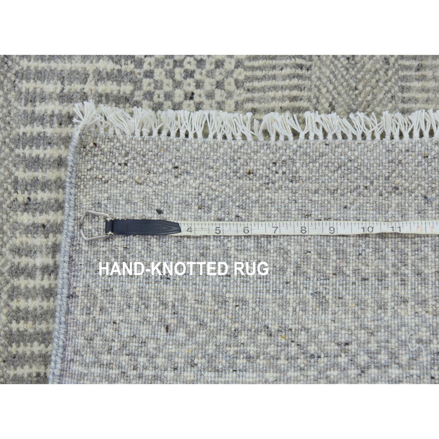 2'6"X21'8" Castor Gray Undyed Wool Grass Hand Knotted Xl Runner Rug
