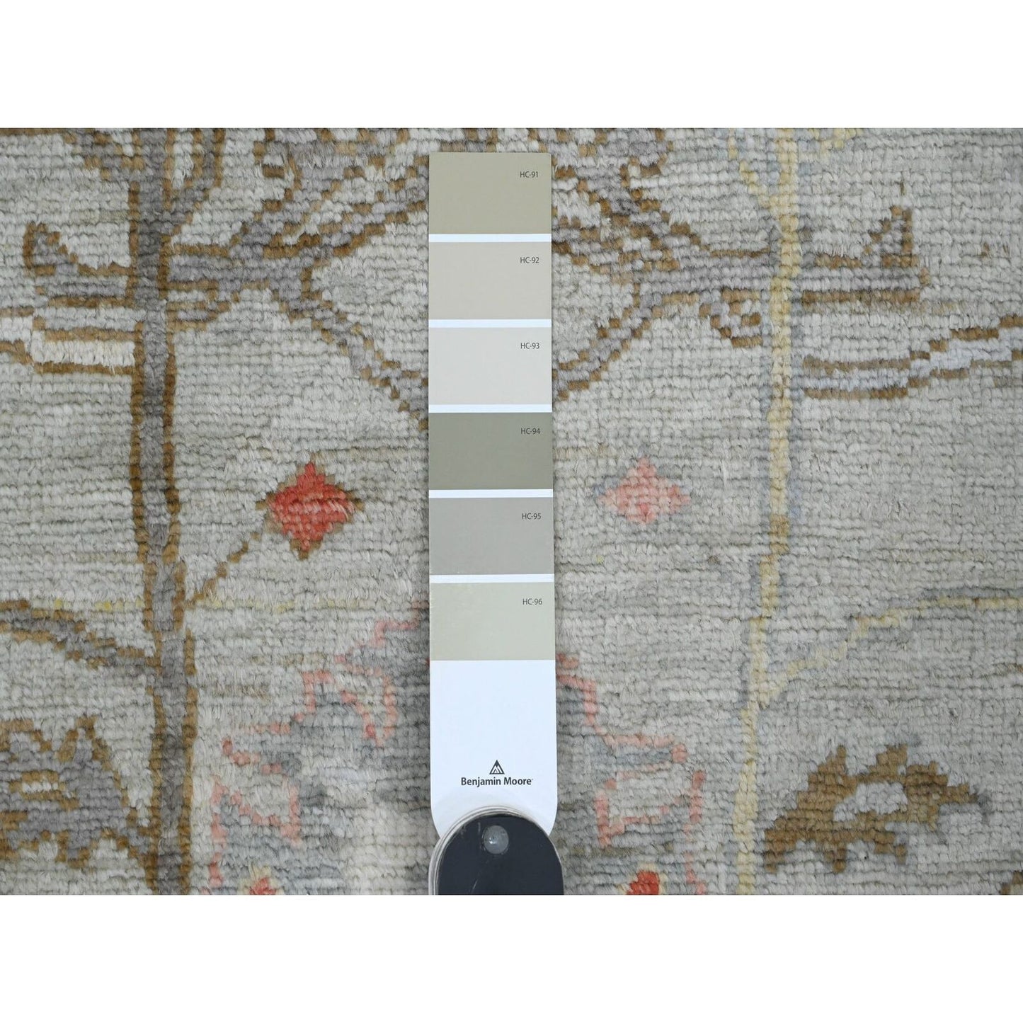 3'X10'6" Gray Afghan Angora Oushak Hand Knotted 100% Wool Runner Rug