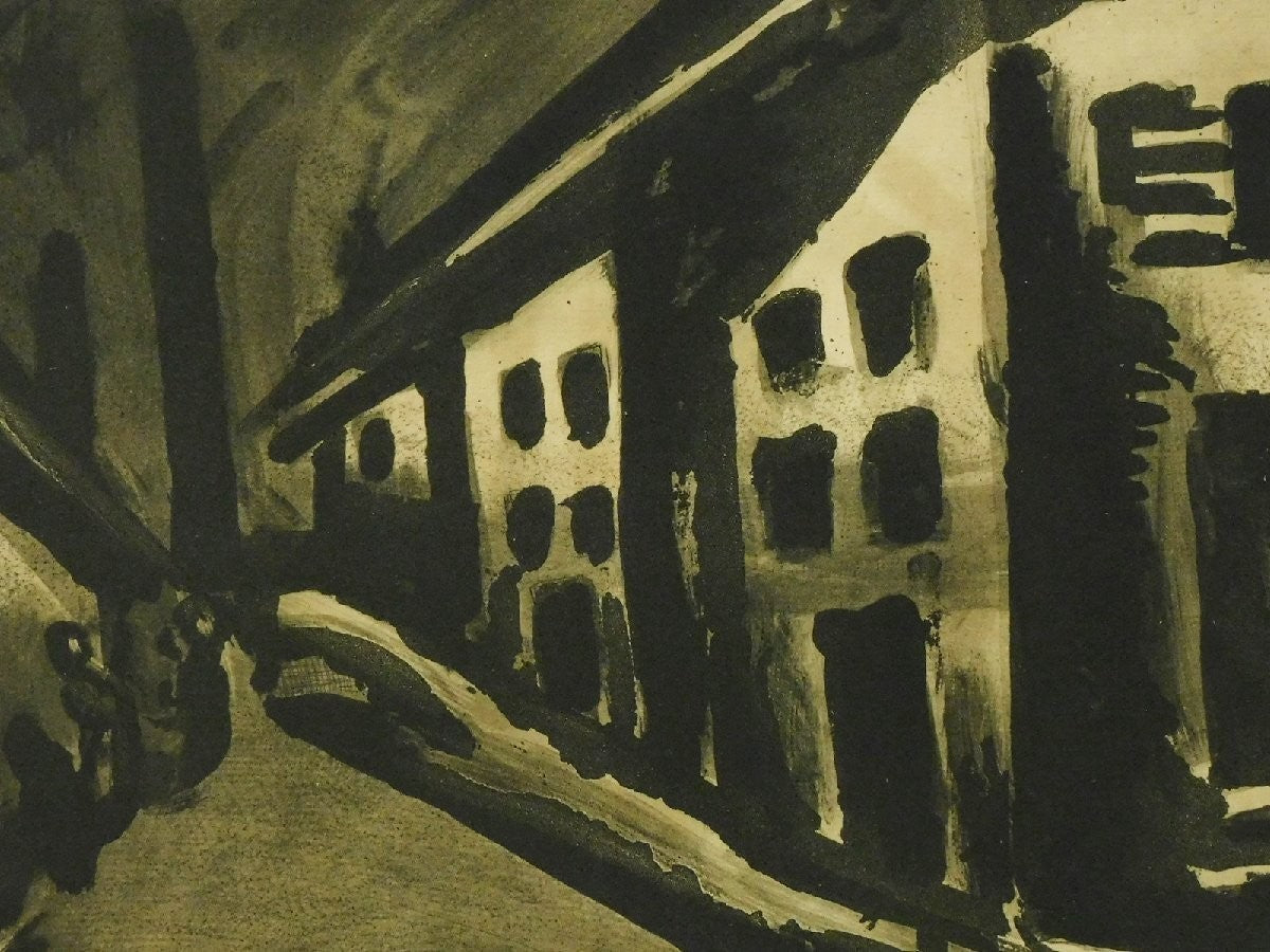 Georges Rouault "Solitary Man (Street)" Miserere Etching 1922 Framed Signed