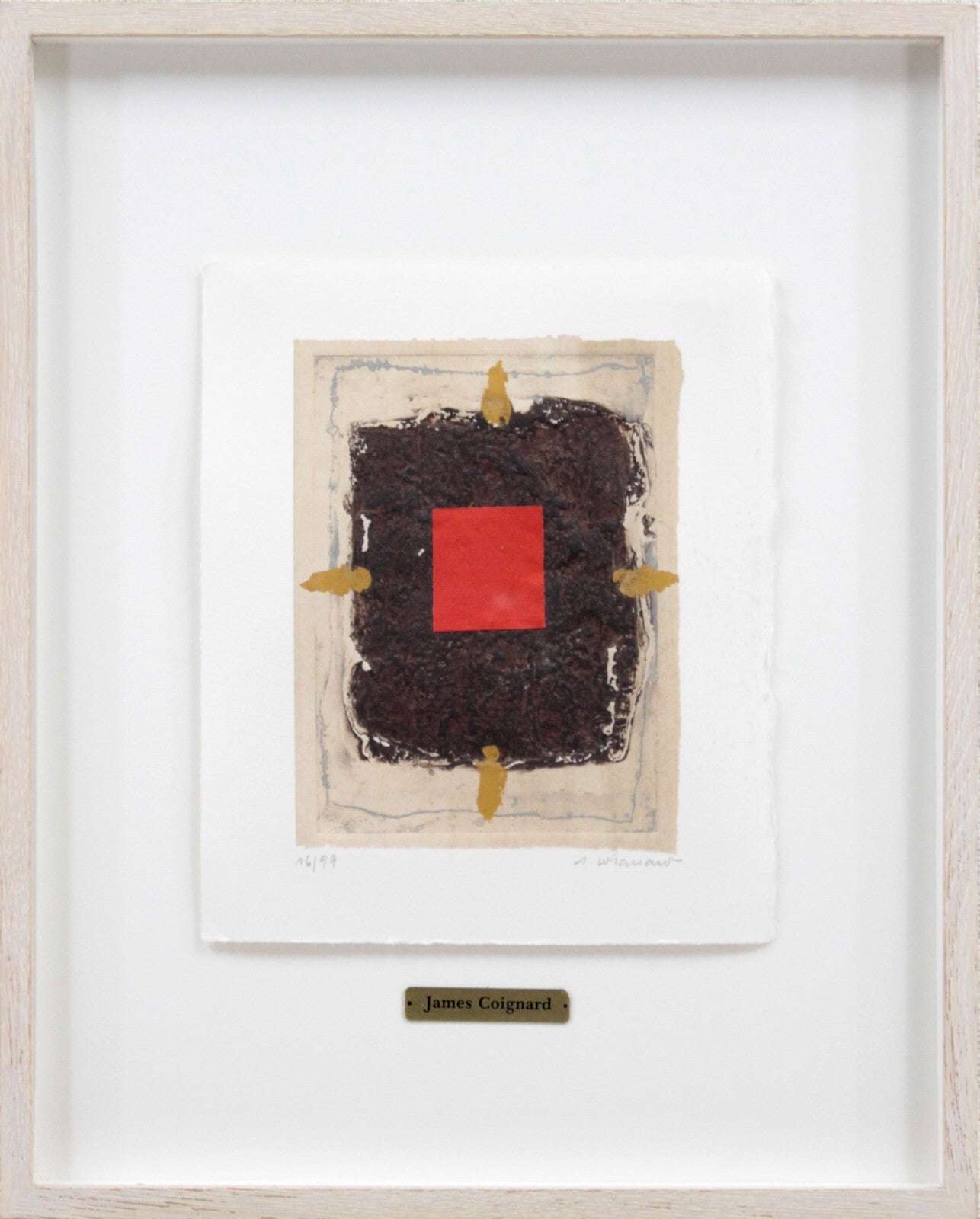 James Coignard (French) Original Collage Carborundum Print Pencil Signed Framed
