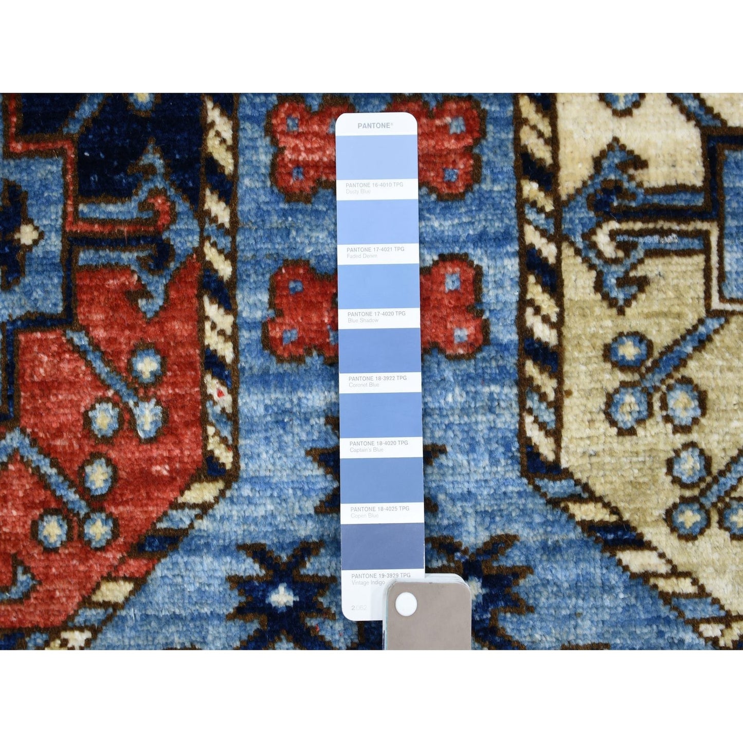 9'8"X12'4" Hand Knotted Blue Afghan Ersari Afghan Wool Oriental Rug