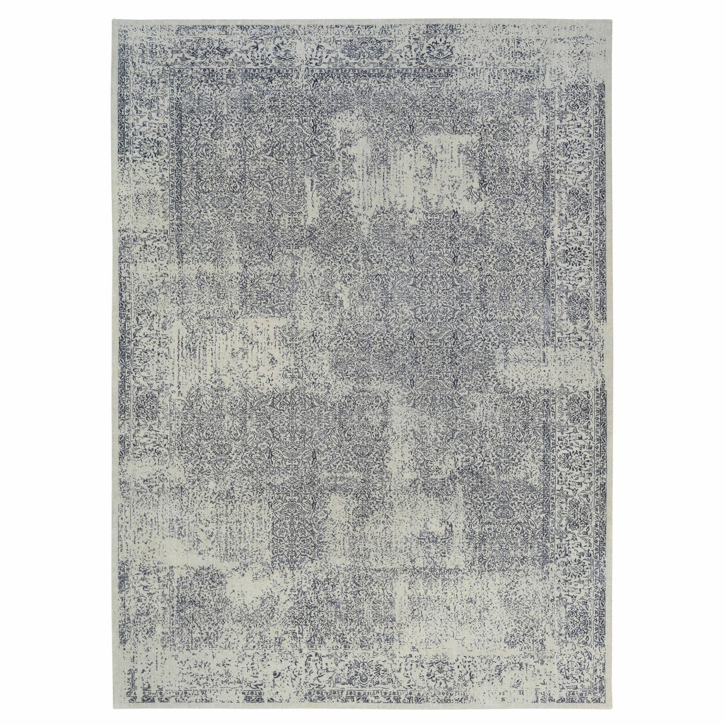 12'X18'2" Wool And Silk Hand Loomed Gray Fine Jacquard Oversized Rug