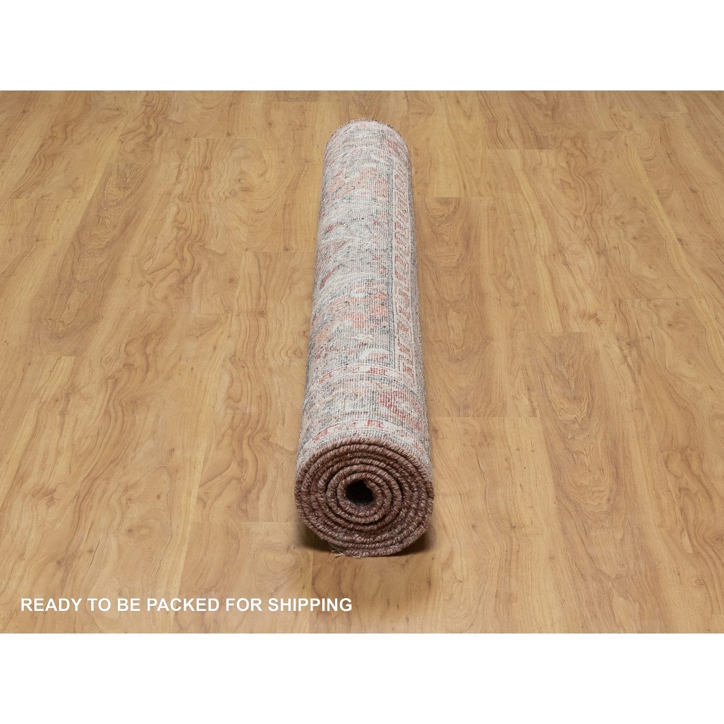 5'10"X9' Tuscan Red Hand Knotted Wool Heris Revival Oriental Rug