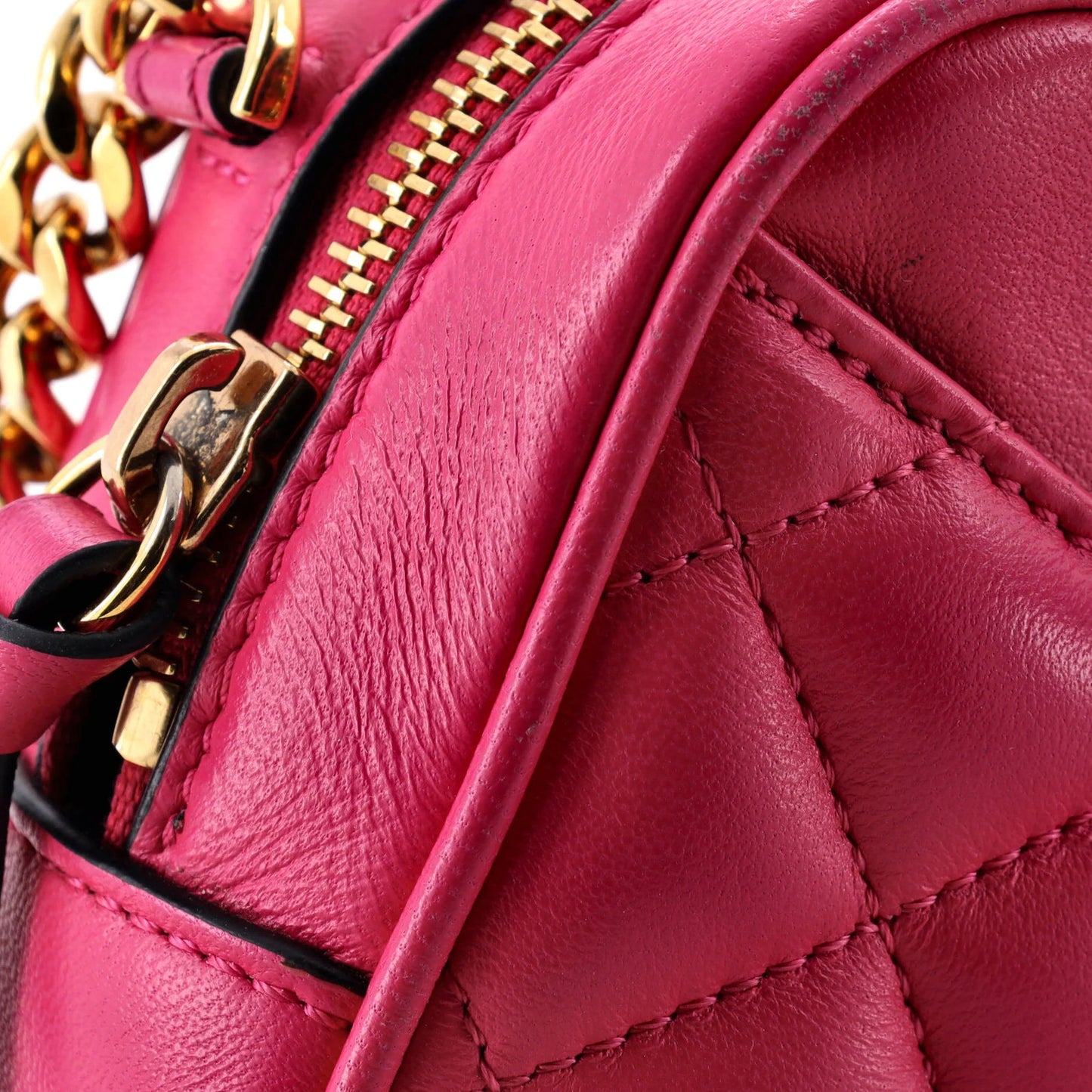 Versace Medusa Icon Front Slip Pocket Camera Bag Quilted Leather Small